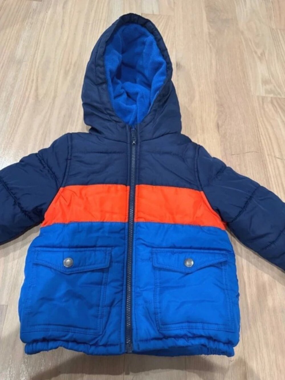Carter's Boys Puffer Jacket Size 4T Blue Orange